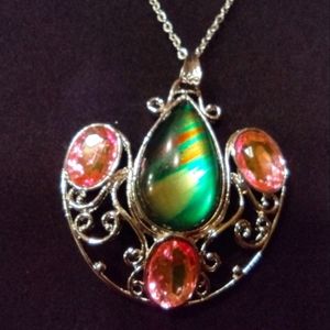 Kunzite stones set in 925 stamped silver pendant 2"X2"